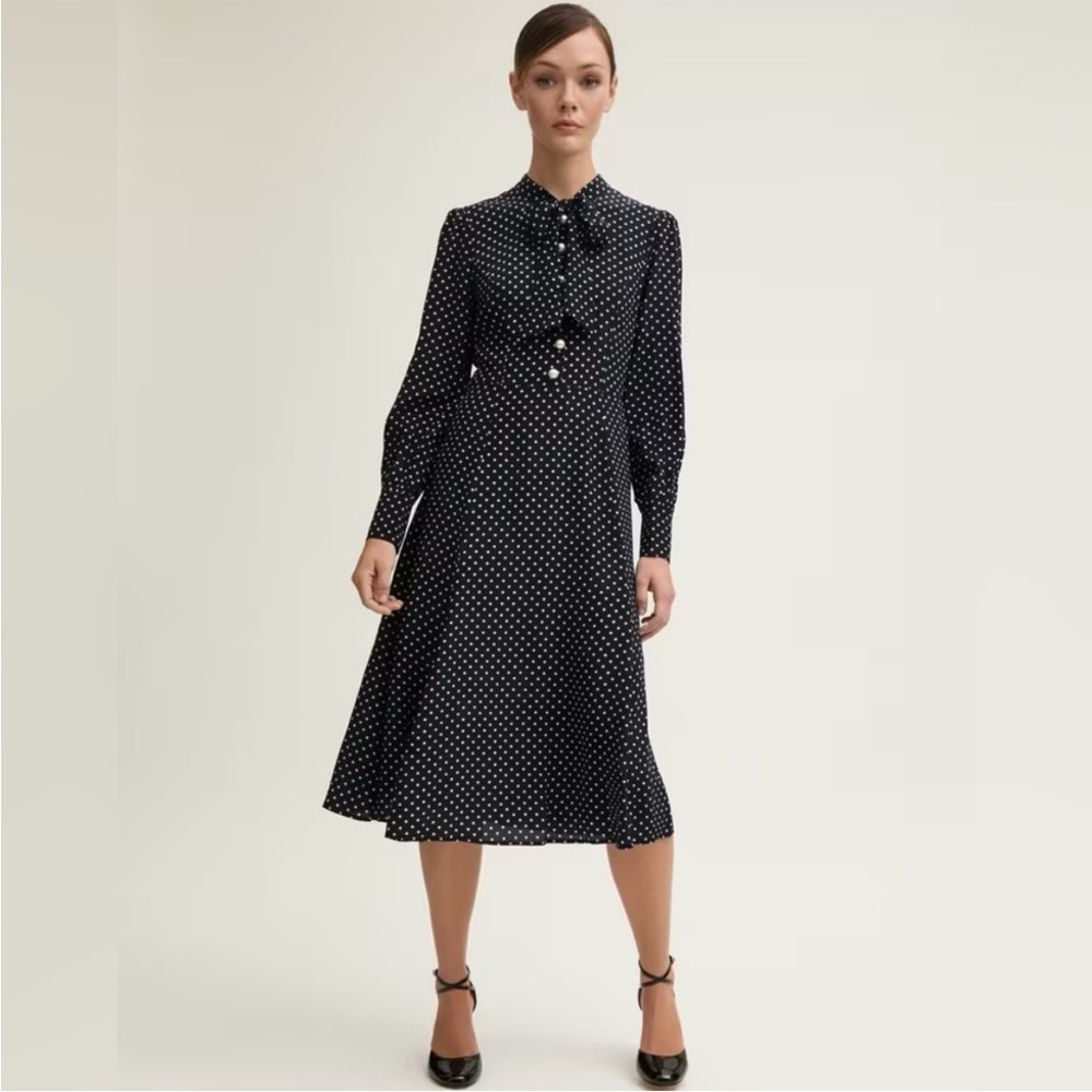 LK Bennett Navy Mortimer Dress - Size 6